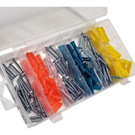 Blue Donuts Screw and Anchor Set all in One Assortment, Screws, Anchors, 144 Piece BD3536219